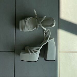 Naked Wolfe White Heels